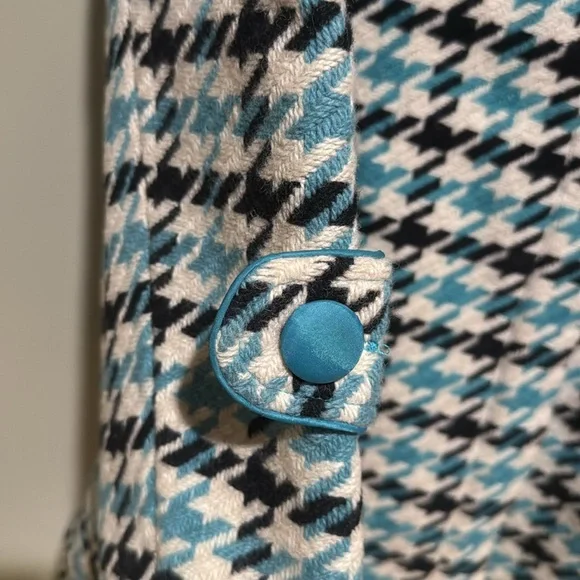 Jessica London Vintage Houndstooth Wool Blend Swing Coat Size 16w 60s 80s Retro - Picture 5 of 7